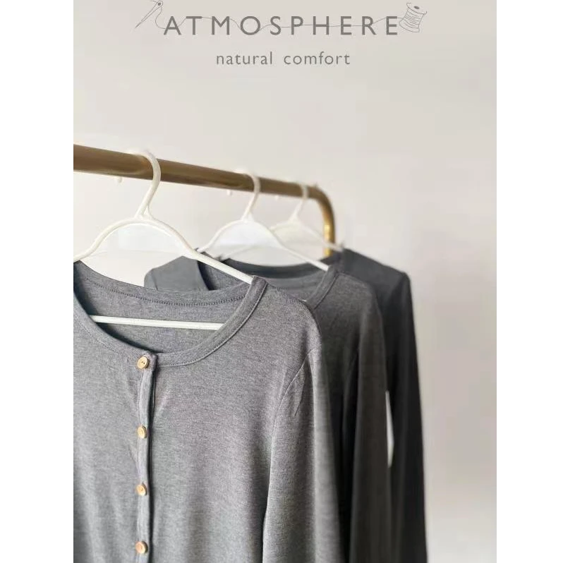 初秋新品  百搭麻灰色气质款 针织开衫长袖针织衫薄款