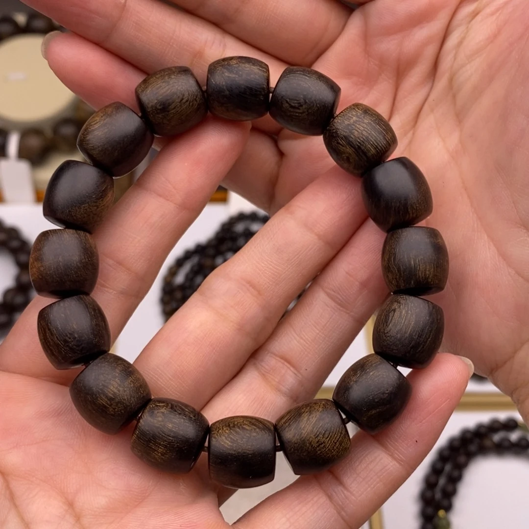 沉香手串摩**封越南芽庄白棋瘤吧