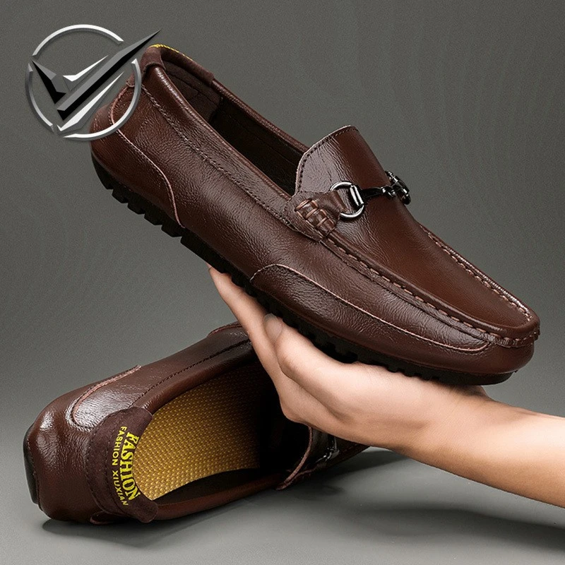 男士真皮豆豆鞋大码韩版潮流男鞋透气百搭休闲鞋软底软面驾车鞋子