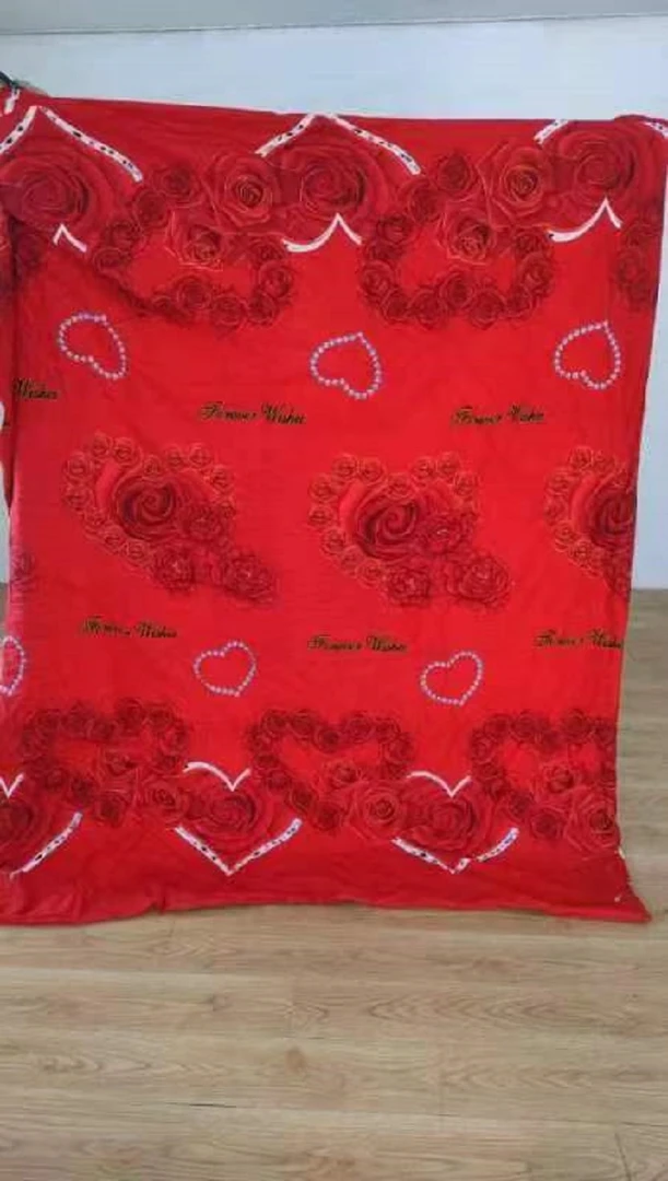 直播链接请勿私拍！婚庆床上用品单人大红色双层加厚被套结婚被罩