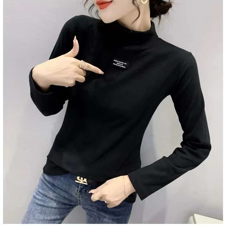 时尚款小标志德绒发热衣保暖打底衫长袖秋冬款保暖打底衫