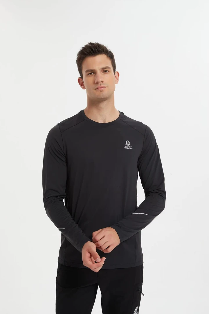 舍曼树T恤 24新款男款户外透气休闲运动套头长袖