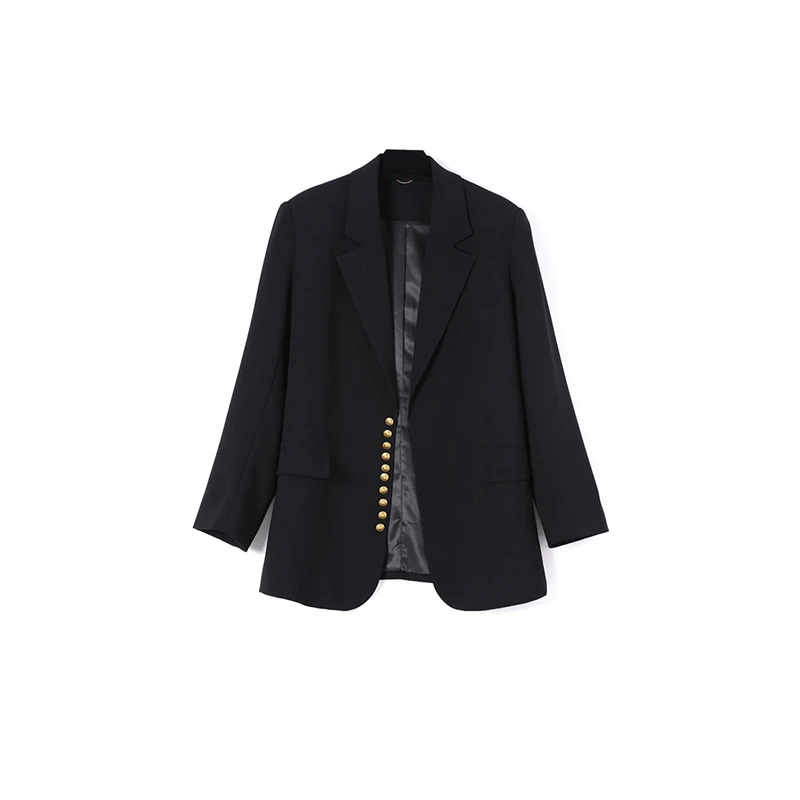 安可拉红 气质时尚商务 金属扣宽松垫肩休闲外套00251