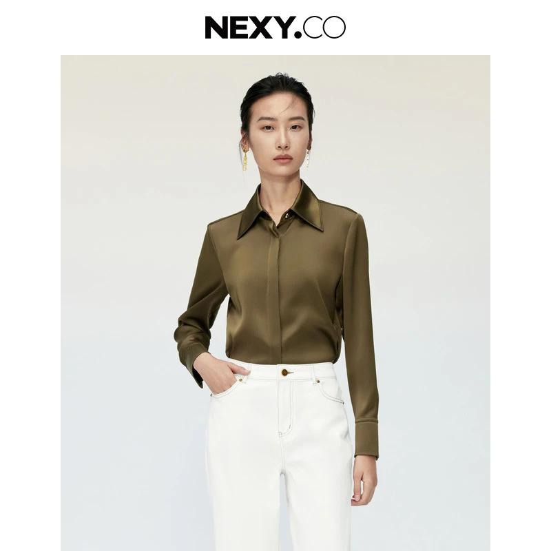 【商场同款】NEXY.CO/奈蔻气质长袖时尚休闲轻奢法式上衣XE00725E4