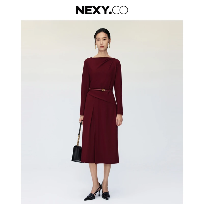 NEXY.CO/奈蔻长袖时尚法式优雅连衣裙XF05763B7/XF05856B7