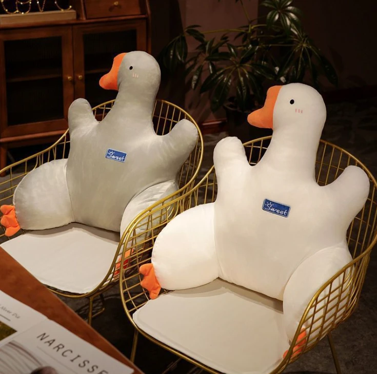 大白鹅靠垫办公室座椅腰靠坐护腰汽车靠垫学生沙发半米629859