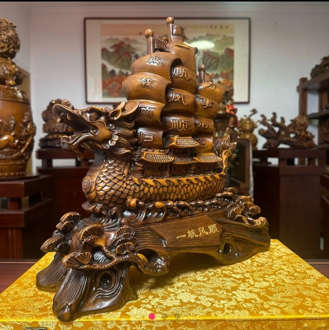 一帆风顺龙船摆件