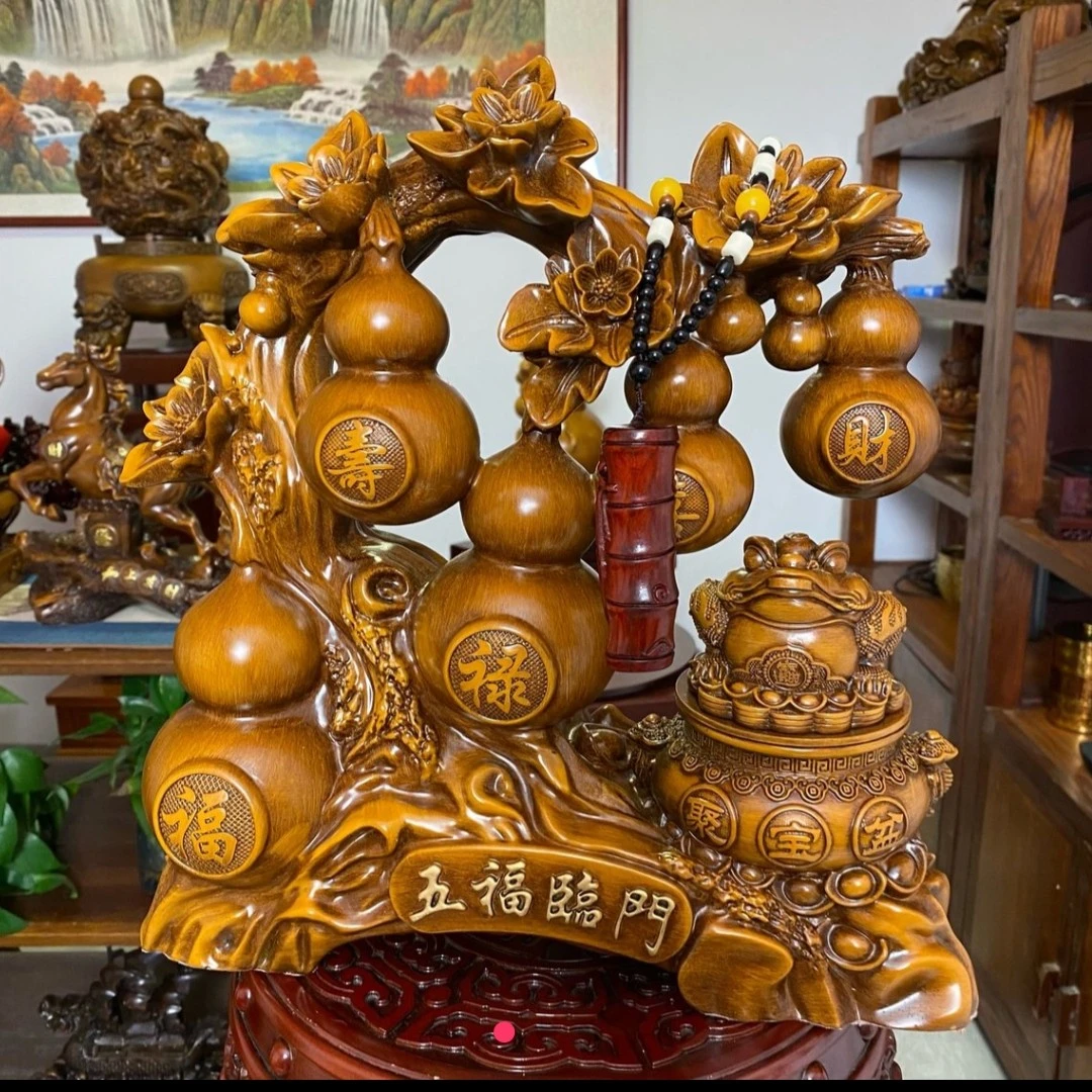 五福临门葫芦如意摆件