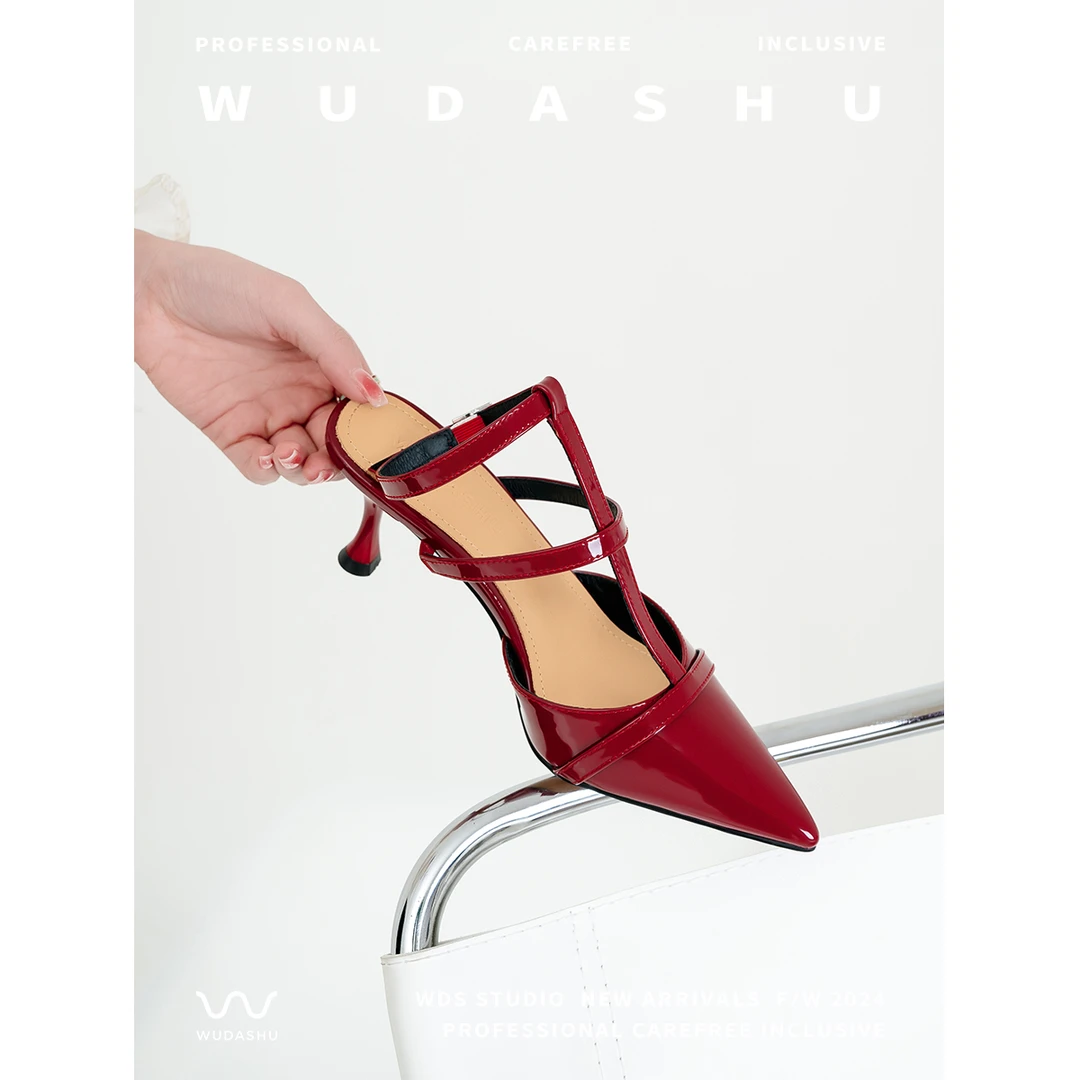 吴大叔2024年春夏新款单鞋气质时尚细跟法式尖头百搭浅口高跟鞋