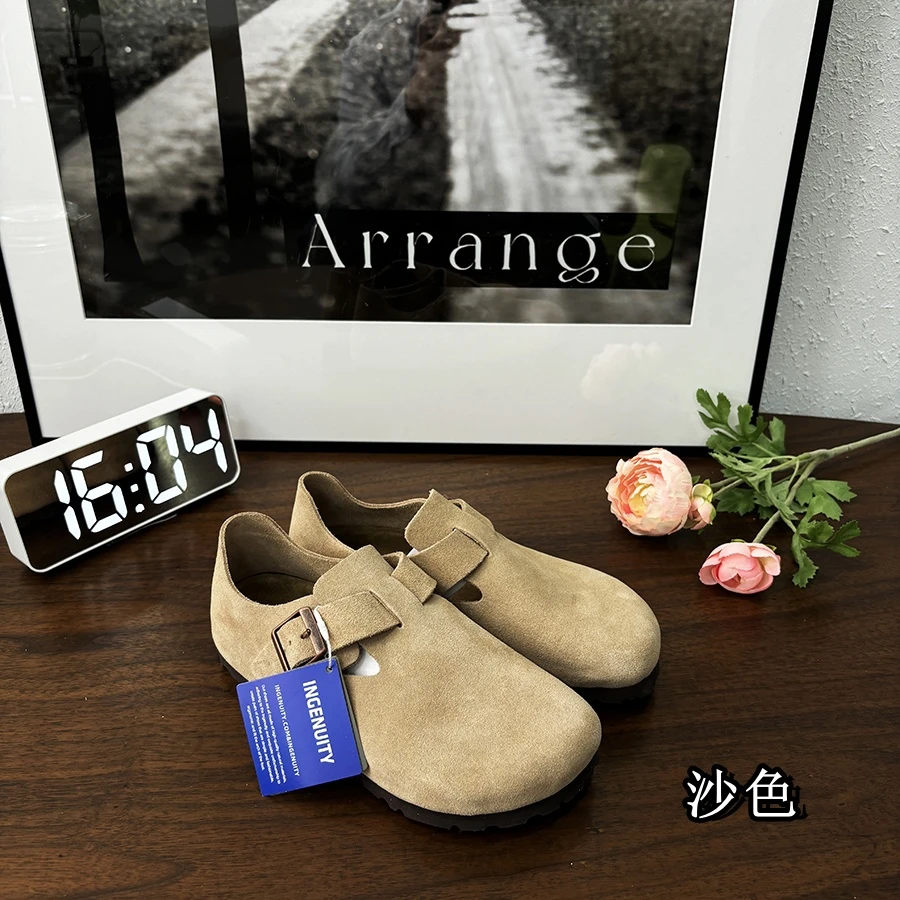 MY【3cm全包单鞋】纯原版全牛皮勃肯全包女鞋软木包头带后跟博肯鞋