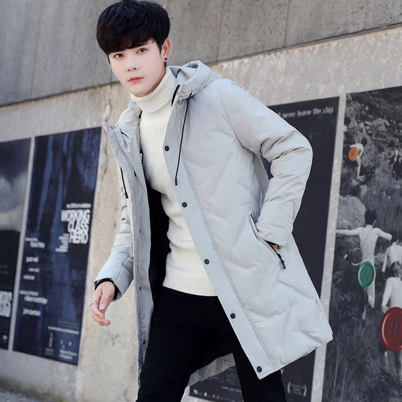 高中生冬季羽绒服男士冬装2023新款上衣青少年中长款品牌加厚外套