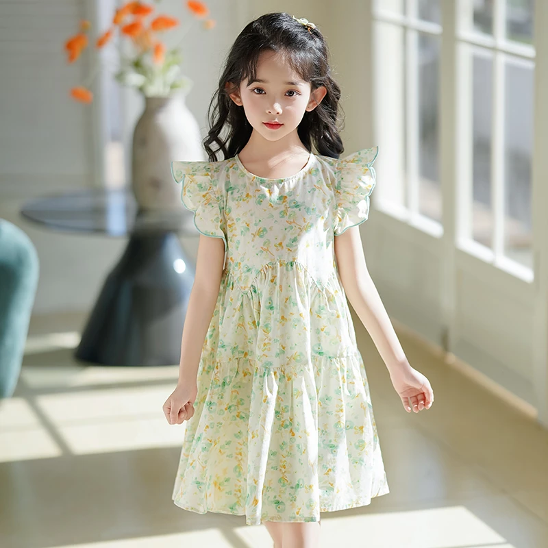 EF320女童连衣裙夏韩版新款儿童碎花裙儿童公主裙洋气小女孩裙子