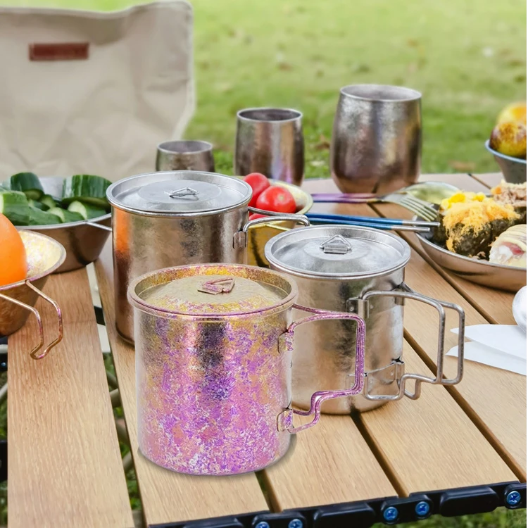 户外纯钛水杯露营便携式钛茶杯咖啡杯子钛合金折叠马克杯送礼