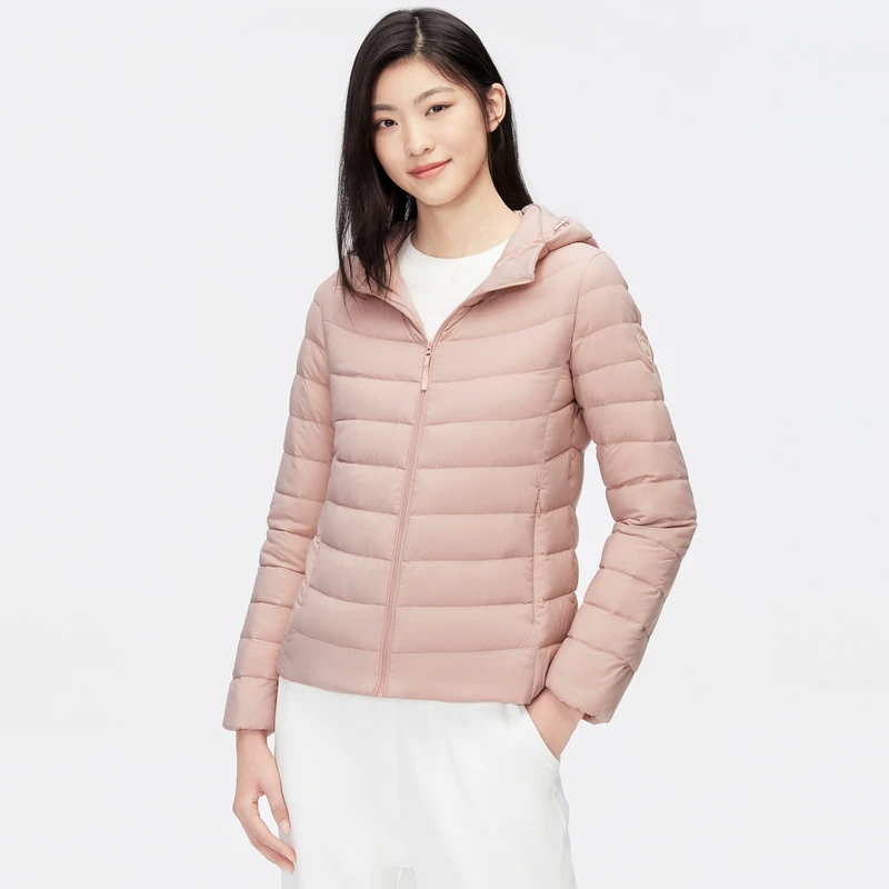 波司登新款女士修身轻薄舒适运动保暖连帽羽绒服轻薄B30131002