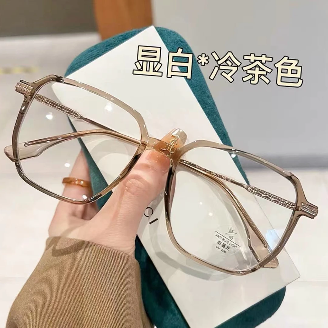 冬日显白冷茶色超轻近视眼镜框女满天星韩系素颜百搭神器眼睛镜架