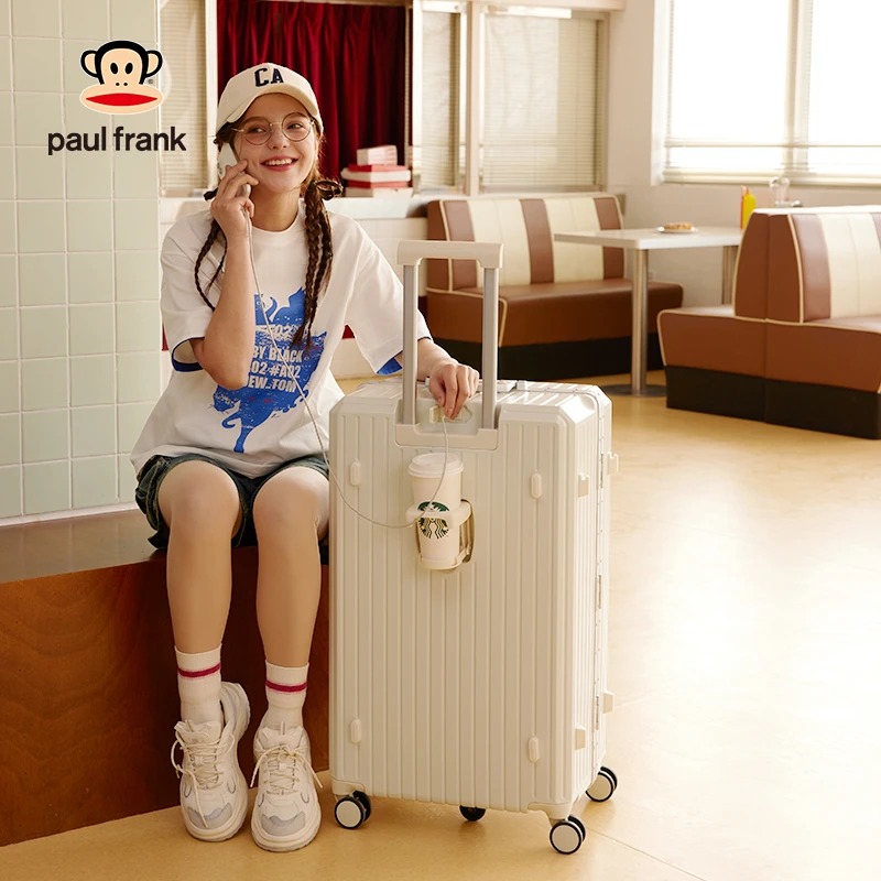 paul frank/大嘴猴大嘴猴多功能卡扣行李箱大容量铝框旅行箱PF688