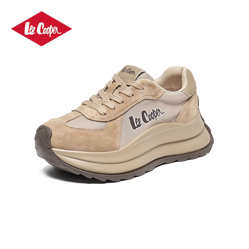 Lee Cooper 2024冬季新款女鞋复古厚底增高阿甘鞋运动百搭休闲鞋