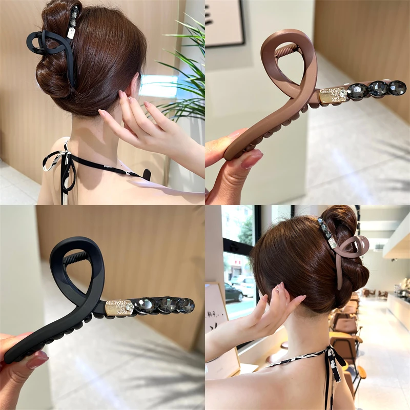 复古磨砂发夹女后脑勺大号抓夹盘发鲨鱼夹发饰