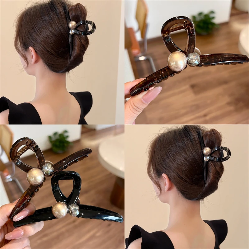 熹金 高级感闪耀大号发夹女后脑勺发量多鲨鱼夹气质盘发抓夹