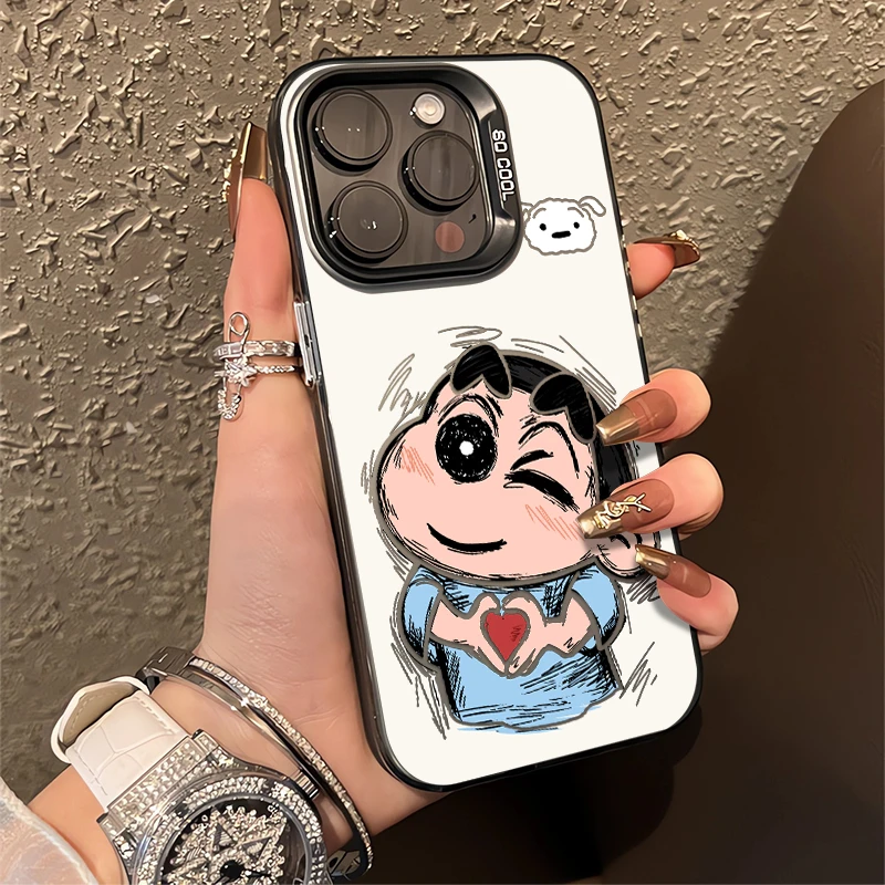 适用于iPhone13华为OPPO小米VIVO高颜值潮流彩银壳手机壳KA0223