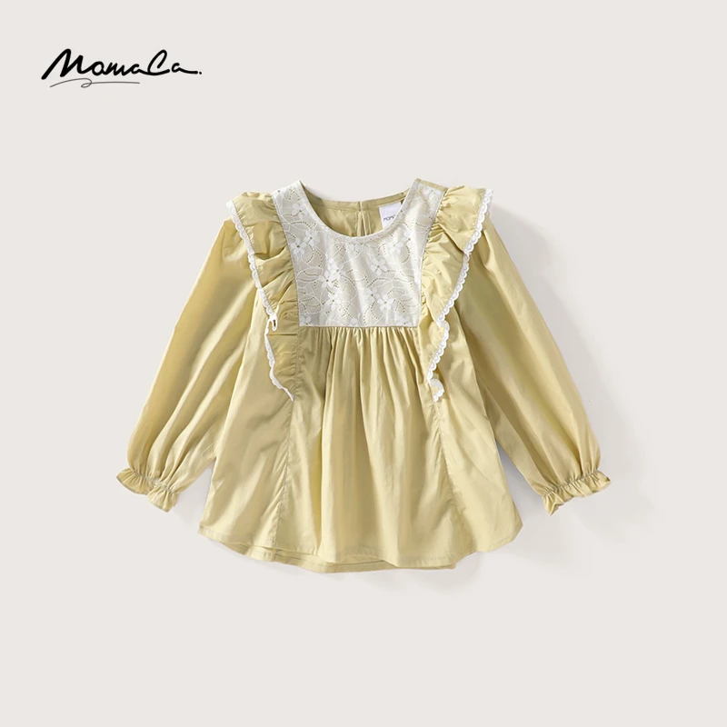 MOMOCO秋季女童新款纯色百搭田园森系娃娃衫75780236002