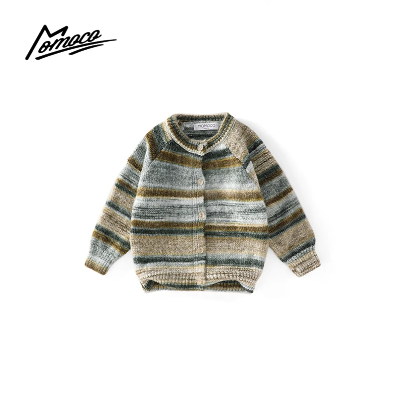 MOMOCO秋季新款儿童油画渐变图案毛衣针织开衫75330112008