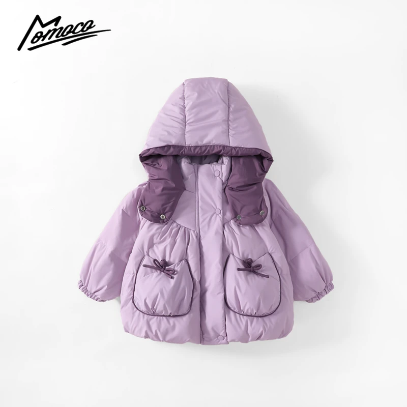 【90白鸭羽绒服】女童时尚纯色小蝴蝶结外套轻薄羽绒服75830102034