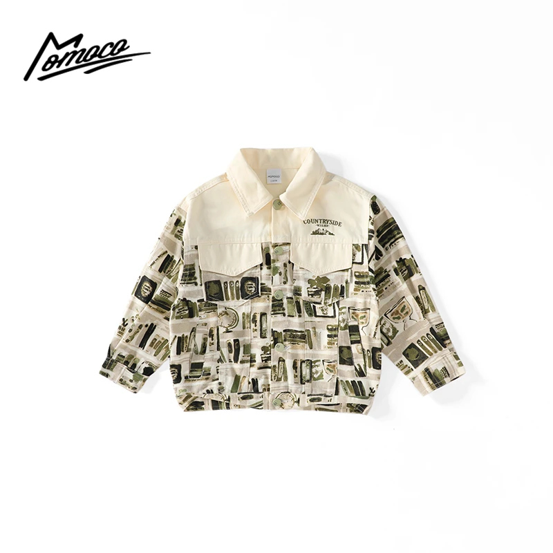 MOMOCO秋季新款男童韩版休闲满印潮流外套75330107007