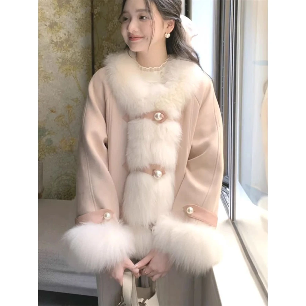 2023秋冬季新款毛毛外套女短款气质洋气小个子上衣
