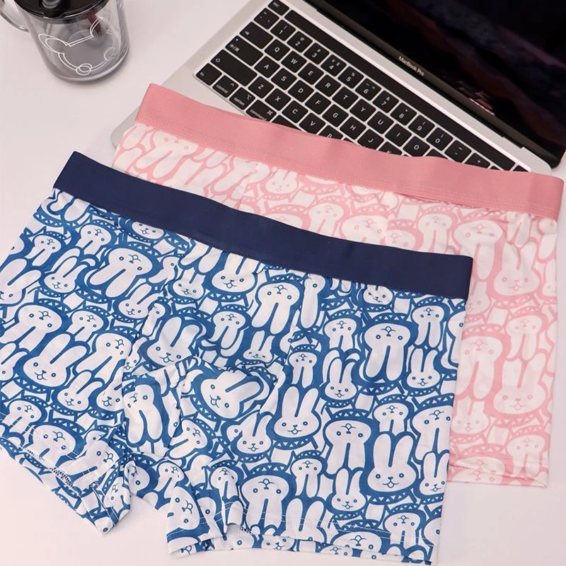 可爱兔兔~男士内裤冰丝可爱秋冬卡通个性男生四角平角裤送男朋友