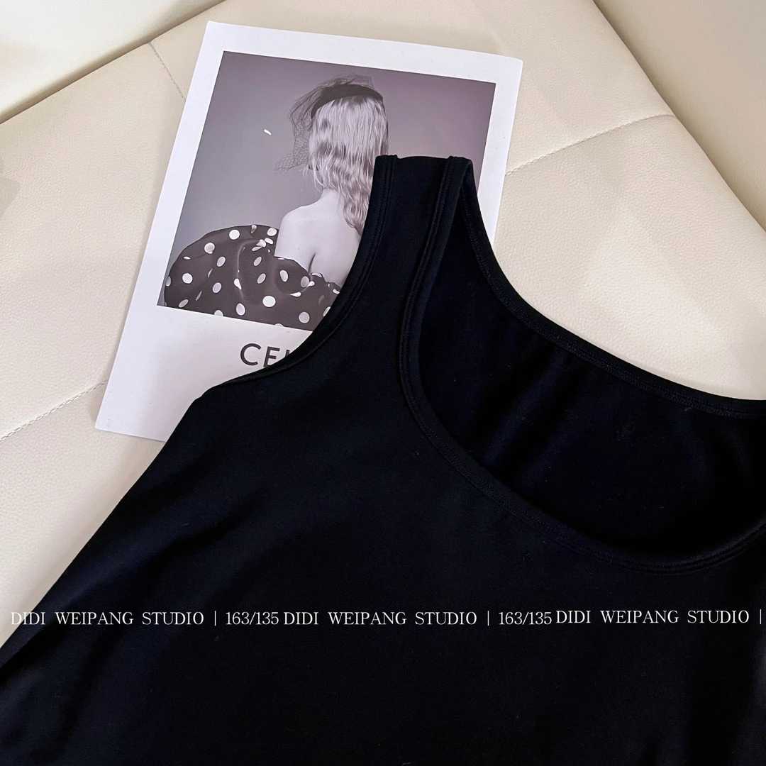 NANXU/楠序源子微胖女装2025春季纯色打底背心女款无袖上衣DD8295