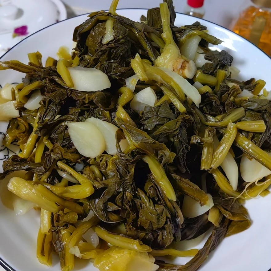 广西特产萝卜苗酸菜灵山萝卜菜农家腌制萝卜尾萝卜梗咸菜500g/包