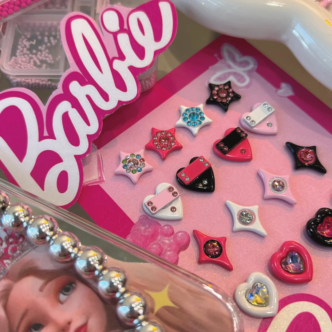 MELISSANINI【芭biins气泡】膨胀y2k辣妹镶钻美甲饰品爱心星四芒