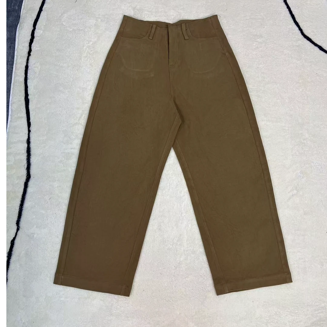 一半---磨毛微弹力无腰十分裤休闲裤241132