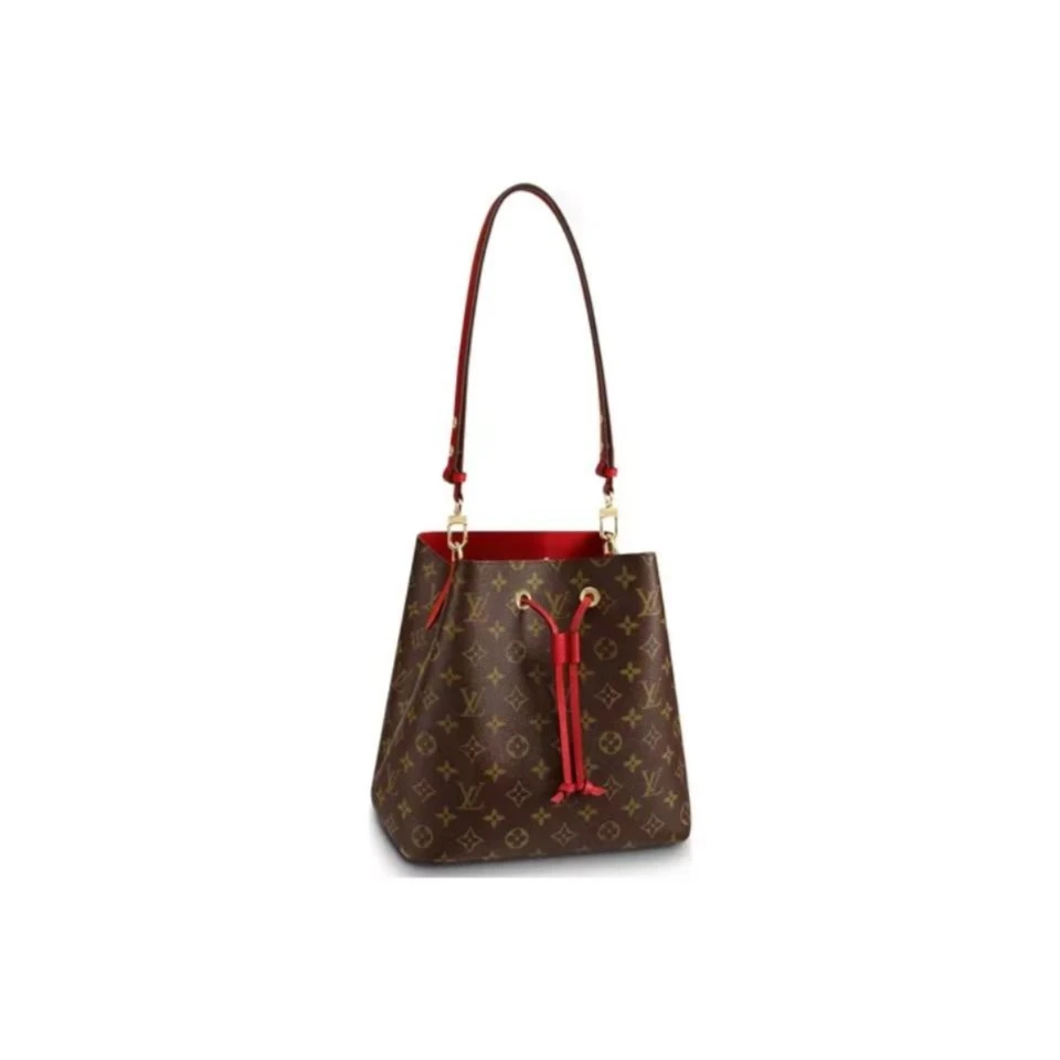 全新未使用 LouisVuitton/路易威登 水桶包红色粉色/附件尘袋