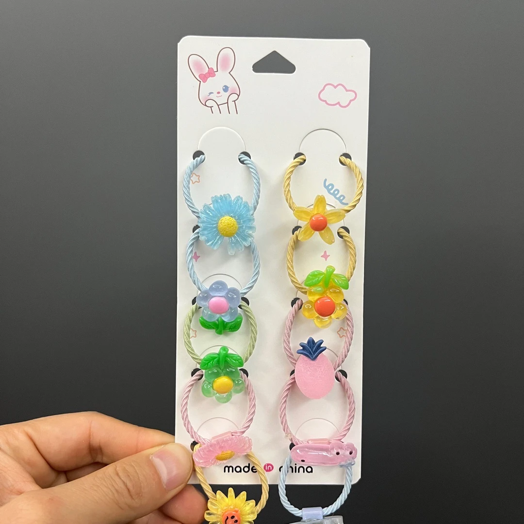 十卡发绳位新款蝴蝶结兔子卡纸10卡位皮筋套装卡片头绳包装吊牌