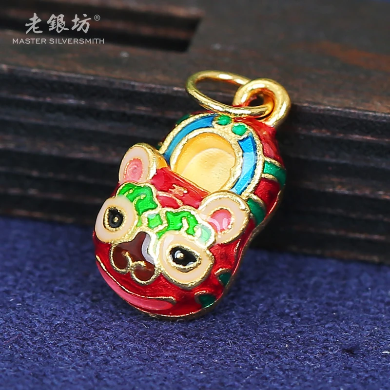 老银坊 吊坠925银 小虎鞋吊坠 彩 0089577