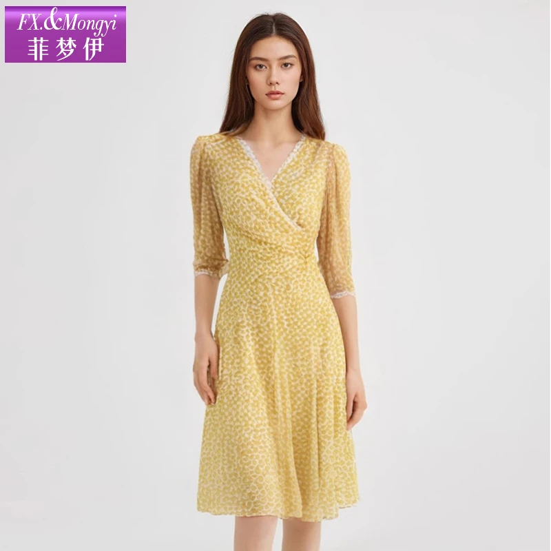 菲梦伊新款100%桑蚕丝连衣裙FXXL610