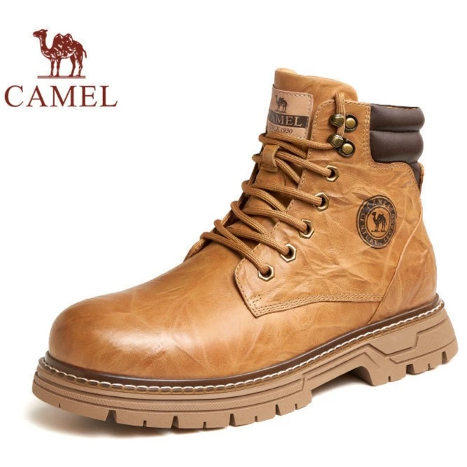 CAMEL/骆驼男鞋冬季新款减震按摩耐磨止滑厚底马丁靴G13W076028T