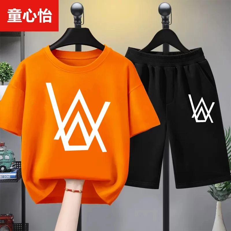 男童夏装套装2025夏季新款中大童男孩宽松短袖休闲两件套儿童T恤