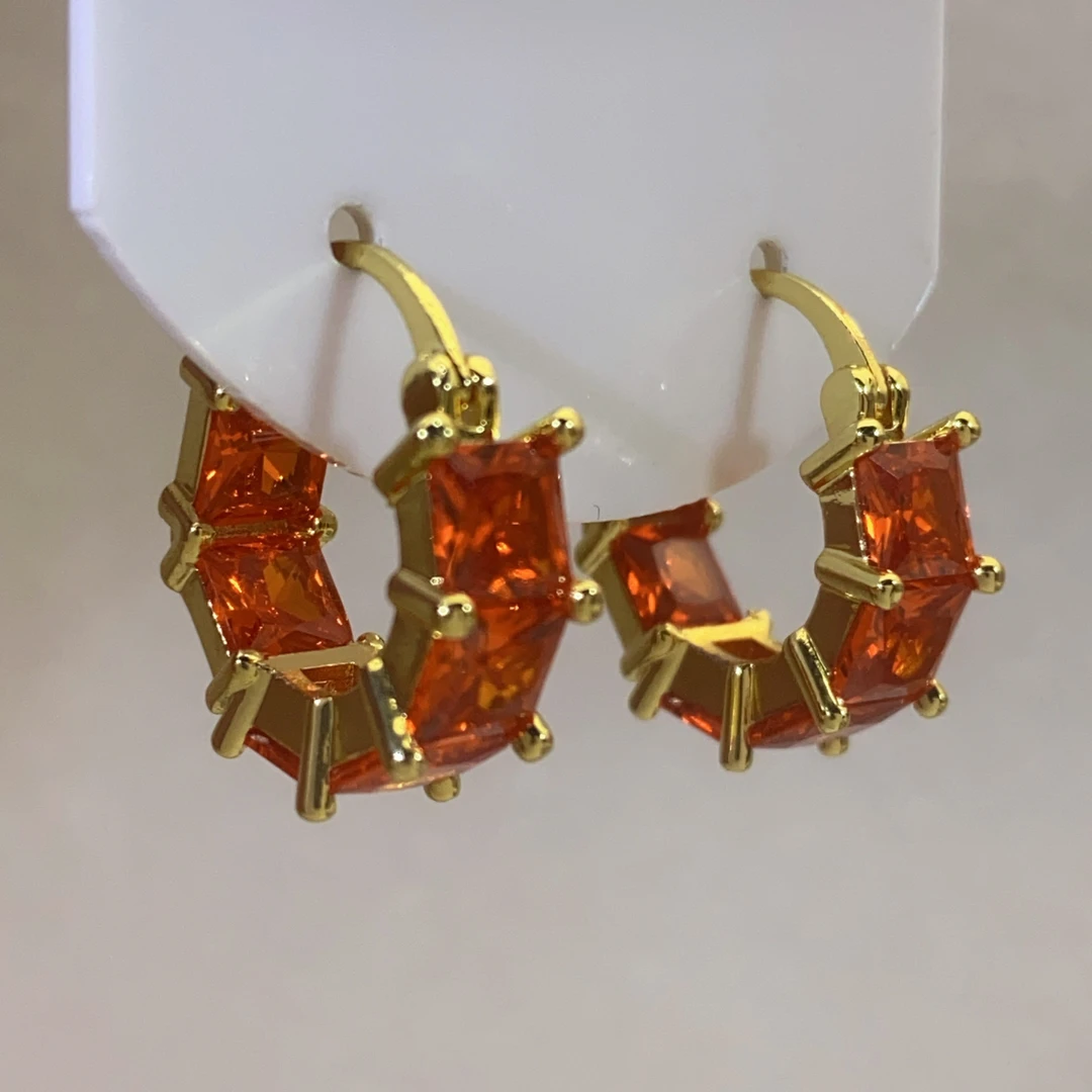 铜合金耳饰 气质时尚百搭轻奢彩色简约精致个性耳环11-73