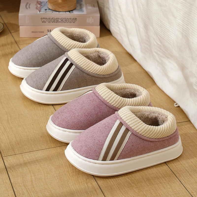 冬天棉拖鞋男款女款厚底防水防滑全包跟外穿月子冬季情侣带跟棉鞋