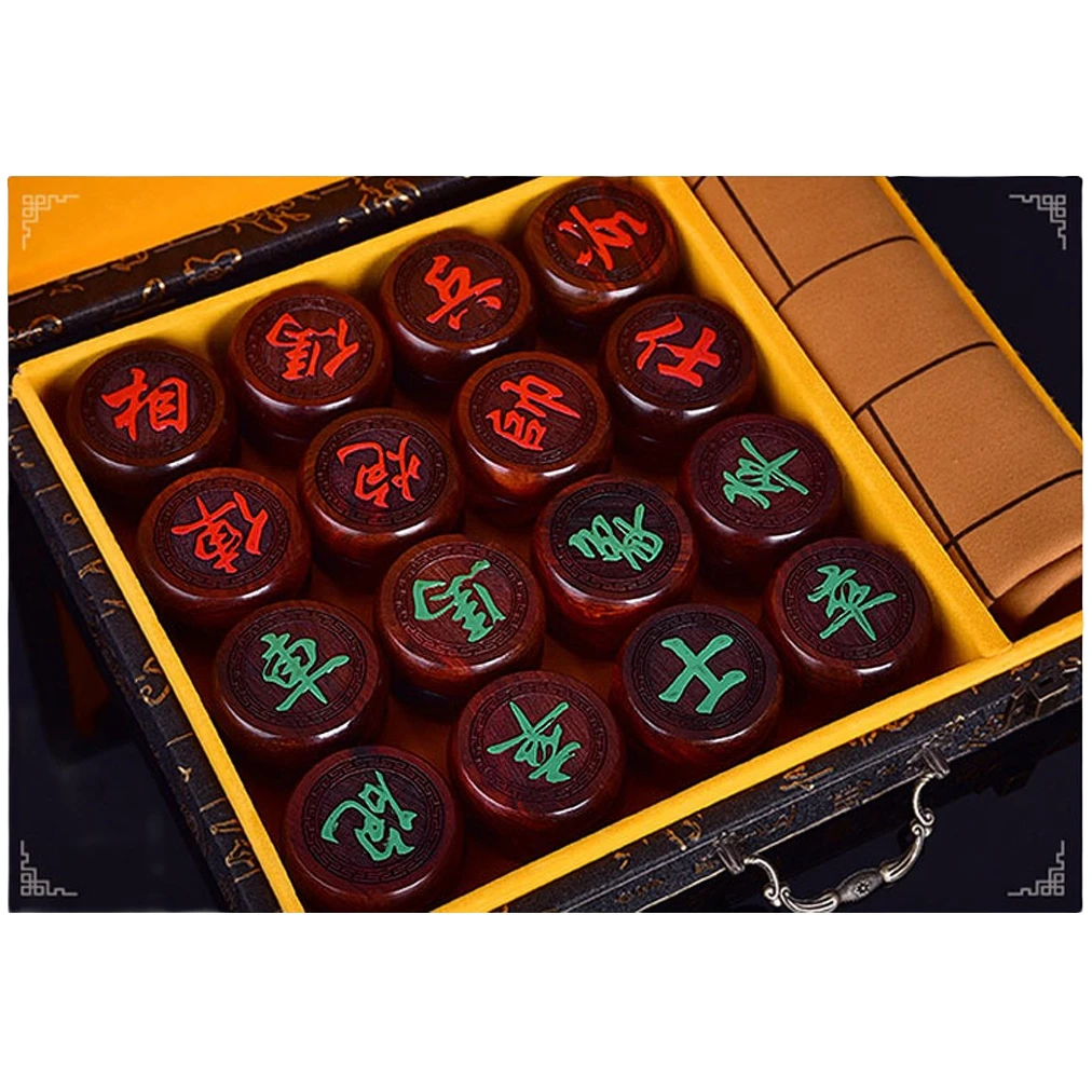 高档红木象棋 大红酸枝象棋实木 金丝楠木 黑檀木盒装伴手礼木制