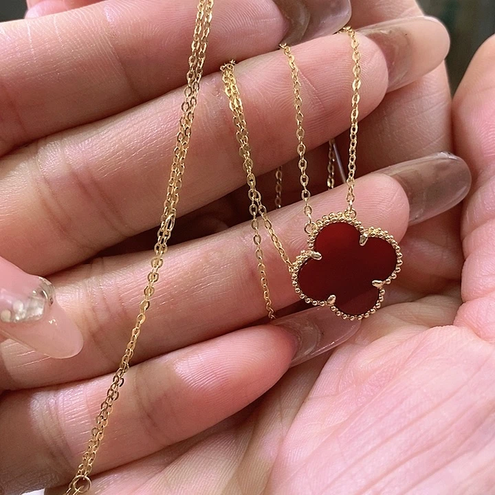 玛瑙/玉髓项链18K金镶嵌k黄