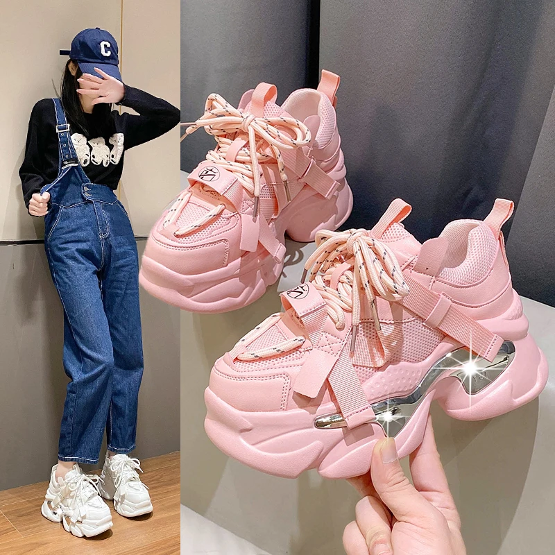 松糕厚底鞋百搭网红ins潮松糕老爹鞋女休闲增高小个子运动鞋时尚