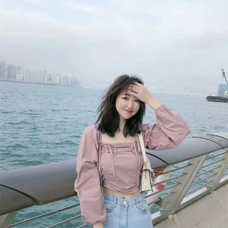 1155 短款方龄法式气质百搭衬衫 F22