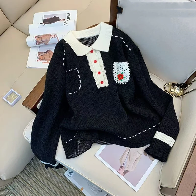 4386 黑色新款秋冬百搭百搭针织衫 D5