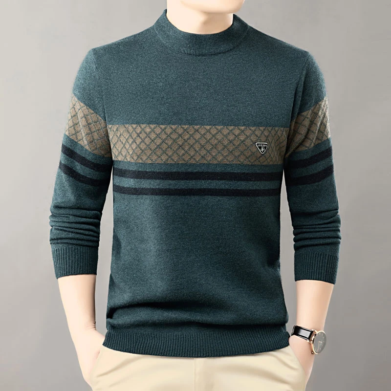 毛衣男士冬季加绒加厚保暖宽松加肥加大针织衫胖子大码男装不起球