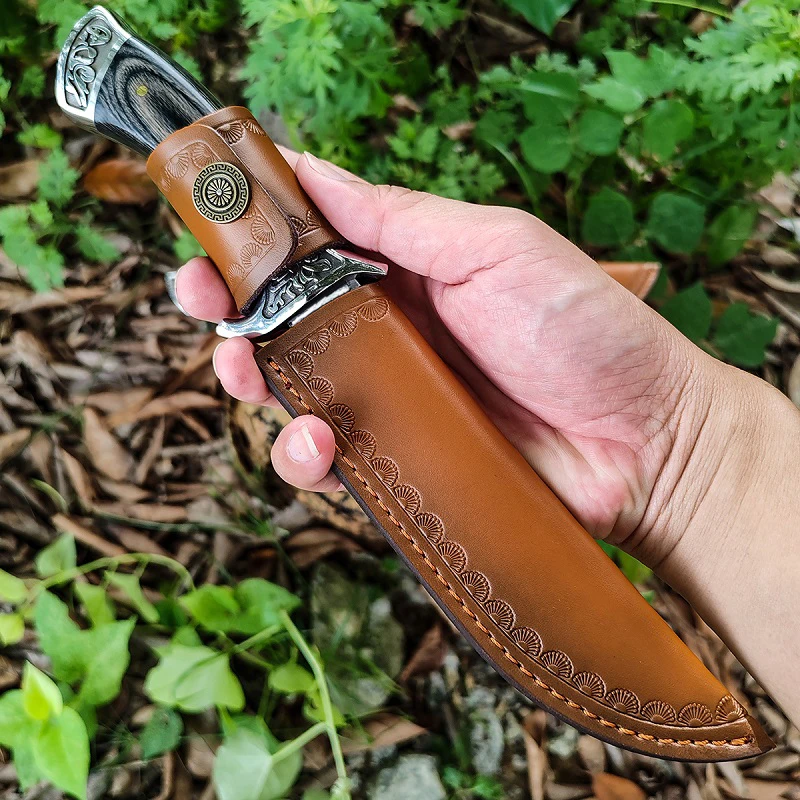 水果刀高硬度带刀套锋利多功能野营携带小直刀随身直刀户外小刀