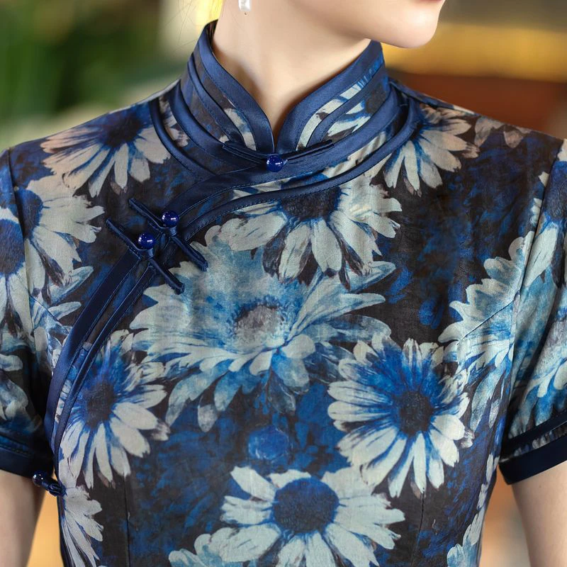 白幼秀3197款民国风优雅中长款复古夏季显瘦中式旗袍旗袍